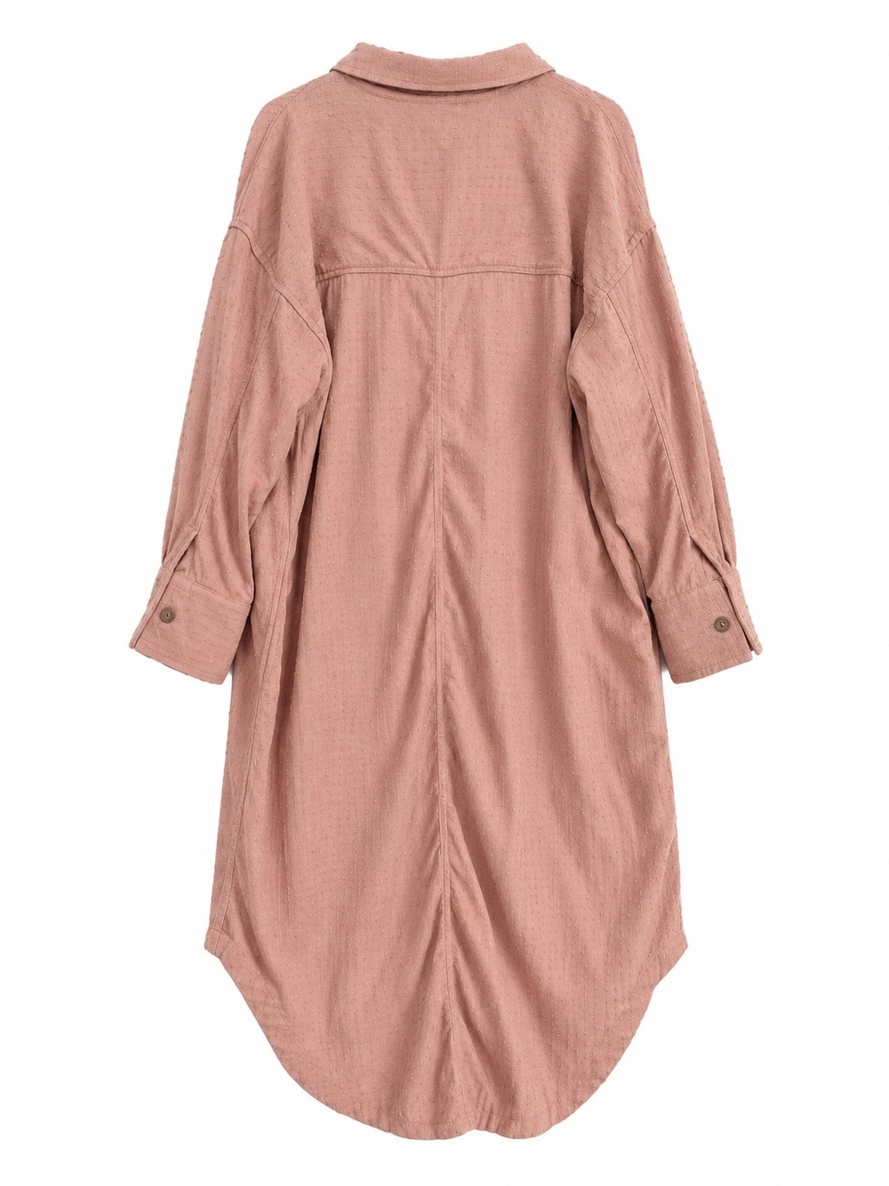 Free People Washed Rose Textured Hobnail Maxi Shirt Dress XL Boho Button Front - Picture 6 of 13